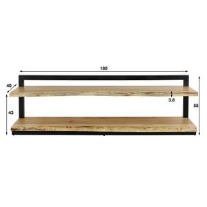 TV-Schrank Tree Trunk Schwarz - Massivholz - 180 x 55 x 30 cm