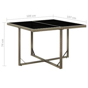 Gartentisch Grau - Metall - Polyrattan - 109 x 74 x 109 cm