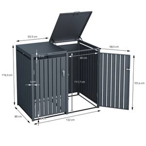 Mülltonnenbox für 4 Tonnen Anthrazit - Höhe: 117 cm