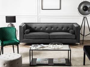 3-Sitzer Sofa AVALDSENES Dunkelgrau - Grau - Silber