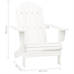 Chaise de jardin Blanc - Métal - Bois massif - 40 x 45 x 40 cm