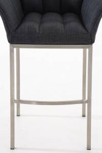 Tabouret de bar Damaso Gris lava - Argenté