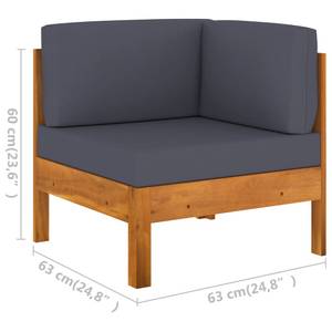 Garten-Lounge-Set (10-teilig) 3006534-13 Grau - Massivholz - Holzart/Dekor - 60 x 25 x 100 cm