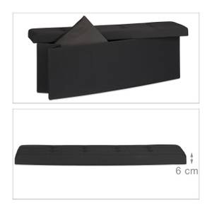 Pouf de rangement pliant repose-pied Noir