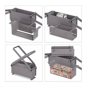 Graue Papierbrikettpresse Grau - Metall - 30 x 24 x 13 cm