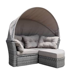 Relaxinsel MARBELLA, Alu + Polyrattan Grau - Metall - Polyrattan - 200 x 172 x 187 cm