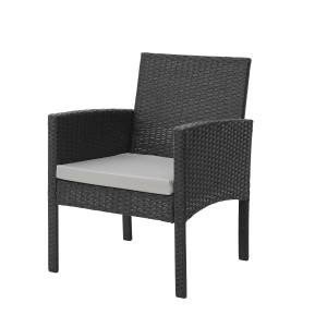 Rattan Sitzgruppe BROOKLYN XL Schwarz - Kunststoff - Polyrattan - 110 x 79 x 62 cm