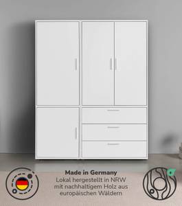 Kleiderschrank Der Grenzenlose I Weiß - Breite: 150 cm - 4 Türen - 3