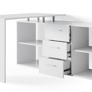 Bureau d'angle Dante blanc Blanc - Bois manufacturé - 120 x 75 x 60 cm