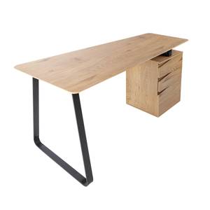 Schreibtisch STUDIO Braun - Holzwerkstoff - Massivholz - 160 x 77 x 49 cm