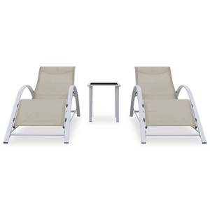 Chaise longue Blanc - Métal - 60 x 66 x 167 cm