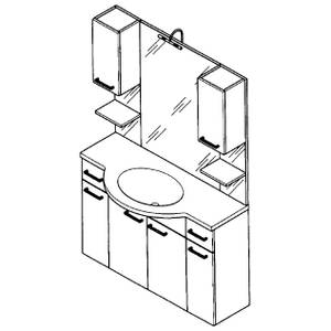 Ensemble meubles lavabo Alessandria Imitation noyer / Noir