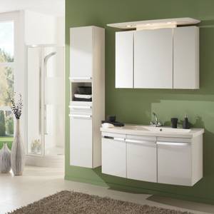 Armoire Bino, avec miroir Blanc - Largeur : 100 cm