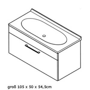 Meuble lavabo Chenna Anthracite Moyen modèle : 90 x 54 x 52,5 cm