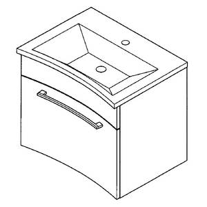 Wastafelkast Fontana klein - walnoothoutkleurig/wit