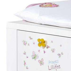 Set de chambre enfant Princesse Lillifee 2 éléments - Lit à barreaux et table à langer rose et blanche