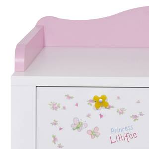 Set de chambre enfant Princesse Lillifee Lit à barreaux et table à langer rose et blanche