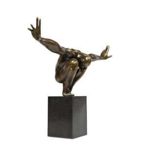 Scultura Athlet- Bronzo Nero - Oro - Metallo - Materiale sintetico - Pietra - 75 x 45 x 21 cm