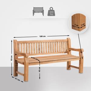 Gartenbank Jackson V2 Holzwerkstoff - 180 x 93 x 61 cm