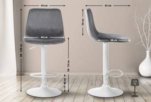 Tabouret de bar Divo Lot de 2 Gris lava