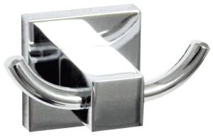 Fackelmann Doppelhaken Handtuchhalter Grau - Metall - 13 x 7 x 13 cm