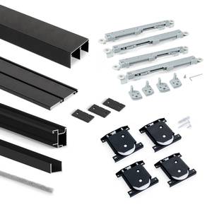 Hardware-Set für Schiebetüren Placard 74 Schwarz - Metall - 20 x 9 x 240 cm