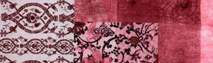 Supellex Ohrensessel mit Hocker floral Rot - Textil - 92 x 108 x 92 cm