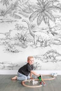 Fototapete Dinosaurier 159237 Schwarz - Naturfaser - Textil - 200 x 279 x 279 cm