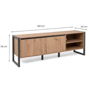 TV-Lowboard 2115 Marron - Gris - Bois manufacturé - 160 x 55 x 40 cm