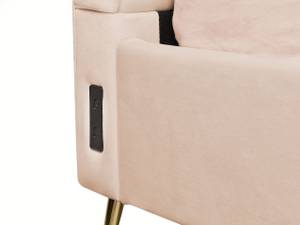 Lit double MIRIBEL Beige - Doré - Largeur : 187 cm