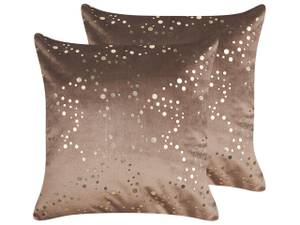 Kissen 2er Set POPPY Braun - Gold - Textil - 45 x 8 x 45 cm