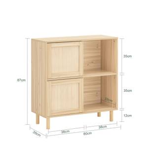 Schuhschrank FSB87-N Braun - Bambus - Holzwerkstoff - 80 x 87 x 35 cm