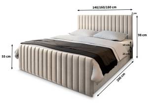 Boxspringbett ARION Hellgrau - Breite: 180 cm