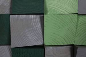 Holzbild Spring Colours Grün - Holz teilmassiv - 98 x 55 x 8 cm