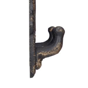 Patère murale bronze en fonte lot de 4 Marron - Métal - 42 x 14 x 4 cm