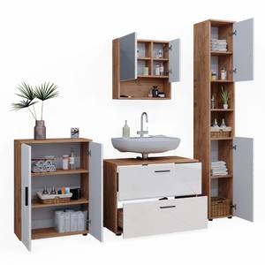 Badmöbel Set Irma 40543 Braun - Weiß - Holzwerkstoff - 80 x 58 x 41 cm