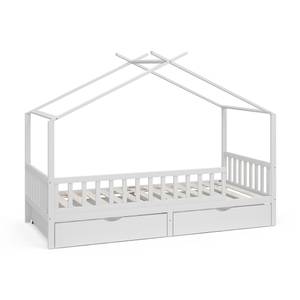 Lit cabane Franka 40400 Blanc - Bois massif - 206 x 155 x 96 cm