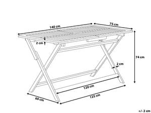 Klappbarer Tisch CENTO Braun - Massivholz - 140 x 74 x 75 cm