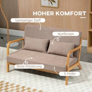 2-Sitzer Sofa 839-597V00LG Grau - Massivholz - 80 x 72 x 122 cm