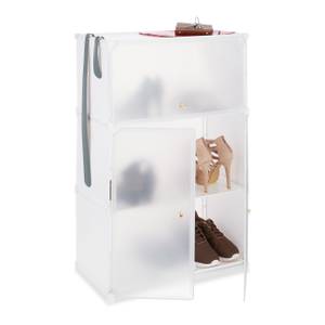 Armoire à chaussures en plastique Doré - Translucide - Blanc