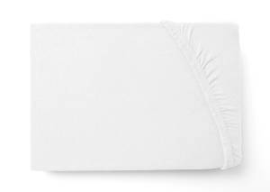 Jersey Spannbettlaken Bettlaken Weiß - Textil - 100 x 32-23 x 200 cm