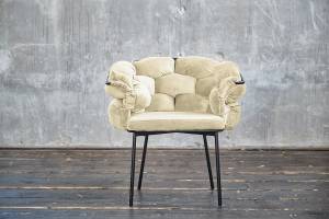 Stuhl MONTY Designstuhl velvet Weiß - Textil - 74 x 78 x 62 cm