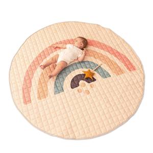 Gesteppte Krabbeldecke - Boho Rainbow Beige - Hellrosa - Multicolor