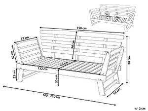 Banc PORTICI Gris - Chêne foncé