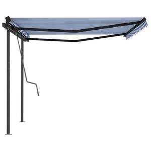 Auvent rétractable 3006679-2 Bleu - Blanc - Profondeur : 450 cm