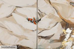 Tableau peint à la main Warming Summer Beige - Bois massif - Textile - 90 x 90 x 4 cm