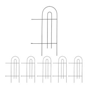6-teiliger Beetzaun aus Metall Schwarz - Metall - 43 x 81 x 2 cm
