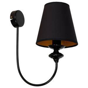 Wandlampe KULIS Schwarz - Metall - Textil - 26 x 31 x 15 cm