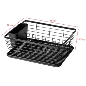 Abtropfgestell 150621 Schwarz - Metall - 30 x 15 x 36 cm