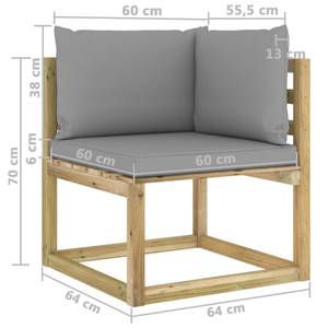 Garten Ecksofa 3016481-7 (2er Set) Grau